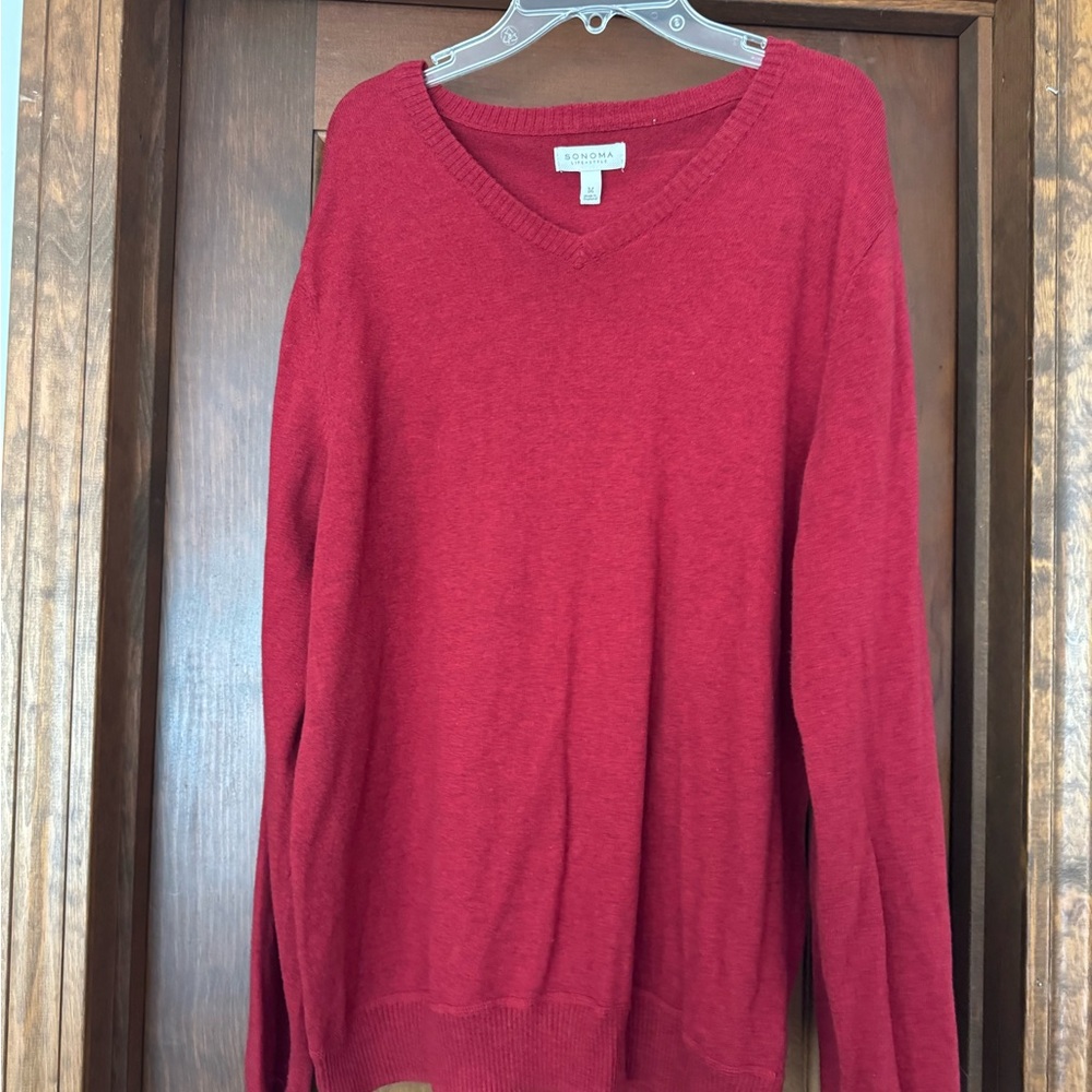 Red V-Neck Sweater
